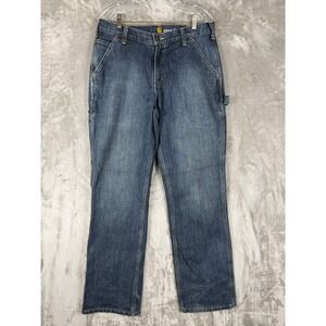 Carhartt Relaxed Fit Mens Denim Work Carpenter Pants Size 32x32 Blue